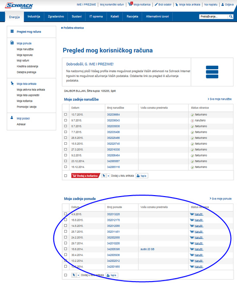 Prijavom na Schrack web imate pregled sve vaše dokumentacije kod nas.